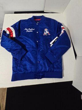 New England Patriots Vintage Market Satin Bomber Jacket NWT